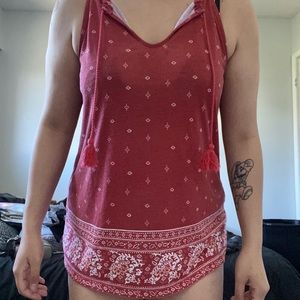 Red and white tank top